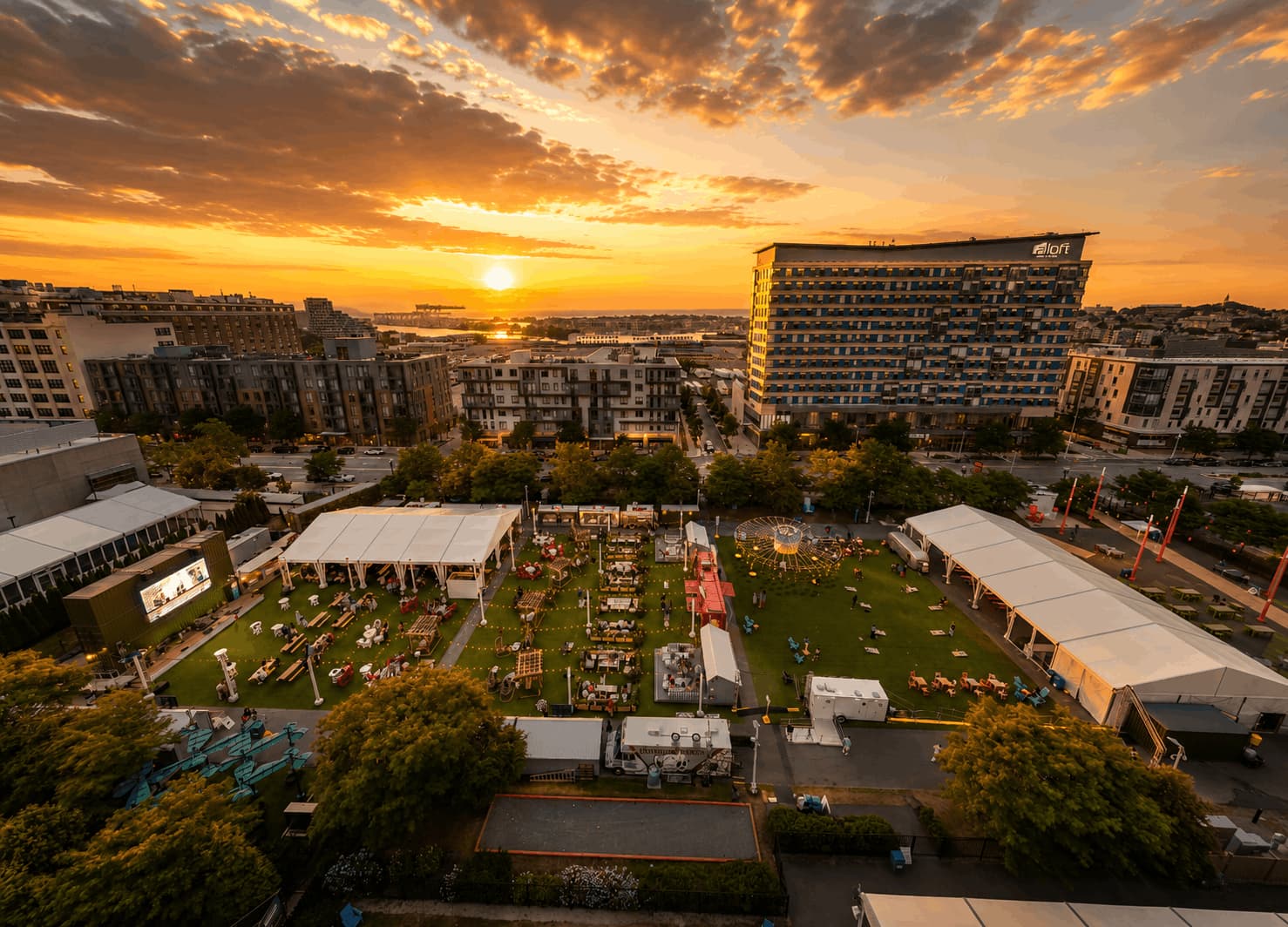 Sunset at The Grove at the Lawn on D
